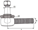 ROTULA EXTERIOR IZQUIERDA BARRA DIRECCION ADAPT. A JOHN DEERE S. 50/50/7000
