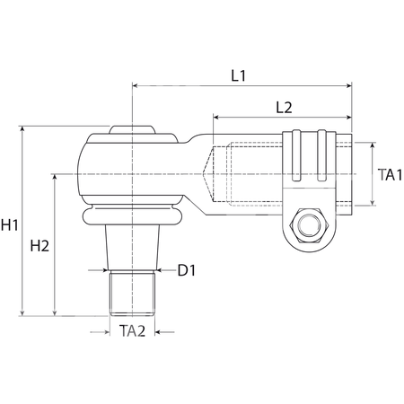 ROTULA DE DIRECCION 1"-16 / M24x1.5 RH Adaptable a FORD Serie 70 / FIAT