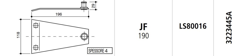 SOPORTE CUCHILLAS SEGADORA ROTATIVA JF 190 LS80016