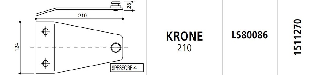 SOPORTE CUCHILLAS ROTATIVA KRONE 210 LS80086