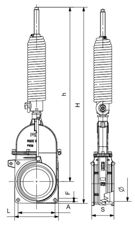 TAJADERA 2 BRIDAS SIMPLE EFECTO CON MUELLE 6" Ø 143 mm PERLA RIV 19