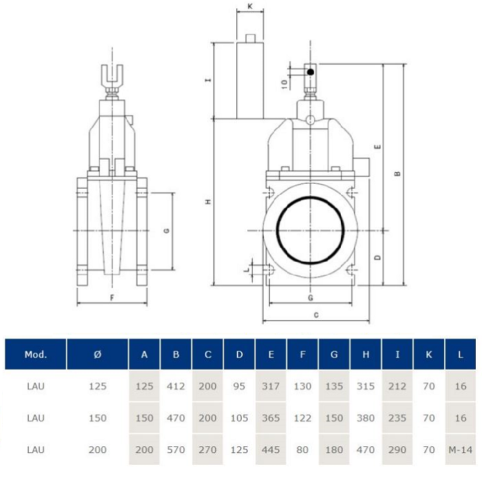 TAJADERA - VALVULA MECANICA HERTELL LAU Ø 200 mm (8")