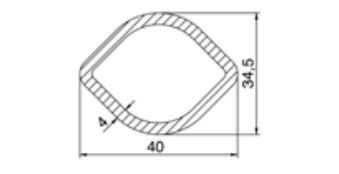 TUBO LIMON  40x34.5x4 1000mm