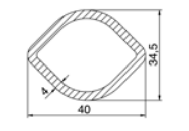 TUBO TRANSMISION LIMON 40x34.5x3000mm