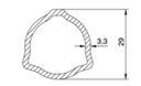 TUBO TRANSMISION TRIANGULAR 29x3.3x1000 mm
