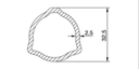 TUBO TRANSMISION TRIANGULAR 32.5x2.5x1000 mm