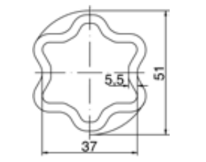 TUBO TRANSMISION ESTRELLA 51x5.5x3000 mm