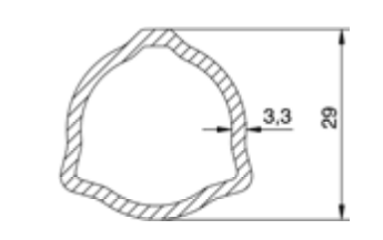 TUBO TRANSMISION TRIANGULAR 29x3.3x3000 mm