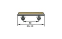 CATADIOPTRICO ROJO RECTANGULAR BASE 2 TORNILLO 85x48 mm