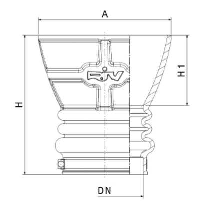 EMBUDO GOMA CON ABRAZADERA INOX. 220mm RIV 195 SMART