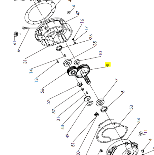 Engrane 49 dientes depresores HERTELL KD-3000 y KD-5000 (N.8)