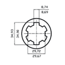 ADAPTADOR TOMA DE FUERZA 1-3/8" Z.6 (HEMBRA) A 1-1/8" Z.6 (MACHO)