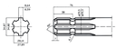 ADAPTADOR / ALARGADOR TOMA DE FUERZA 1-3/8" Z.6 (HEMBRA) A 1-3/8" Z.6 (MACHO)