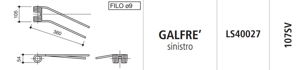 MUELLE RASTRILLO GALFRE IZQUIERDO LS40027