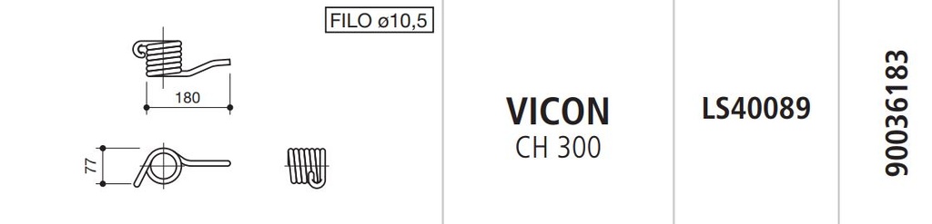 MUELLE RASTRILLO VICON CH300 DERECHO LS40089