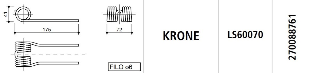 MUELLE ROTOEMPACADORA KRONE LS60070