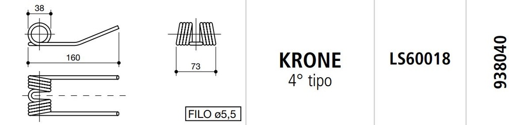 MUELLE ROTOEMPACADORA KRONE 4º TIPO LS60018