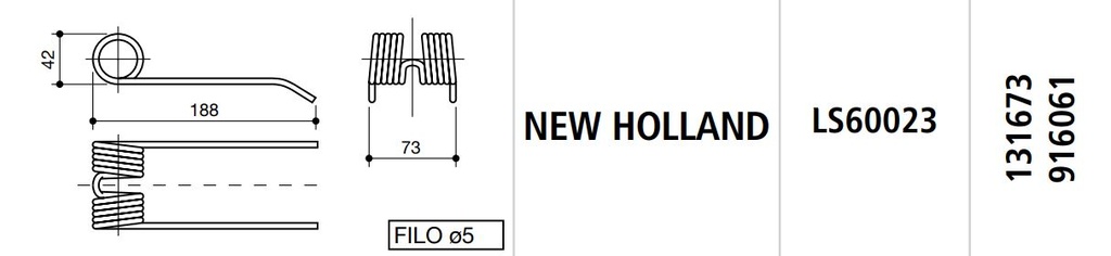 MUELLE ROTOEMPACADORA NEW HOLLAND LS60023