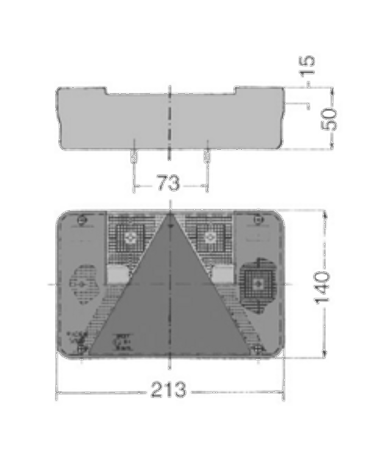 PILOTO REMOLQUE IZQUIERDO CON TRIANGULO, NIEBLA Y LUZ MATRÍCULA 12/24V