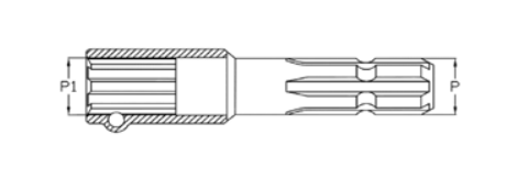 [MGD303.1] ADAPTADOR / ALARGADOR TOMA DE FUERZA 1-3/8" Z.6 (HEMBRA) A 1-3/8" Z.6 (MACHO) 303.1