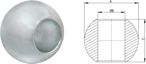 [KEXLLB562845] BOLA DE BRAZO 28.5X56X45 (SIN COLLAR)