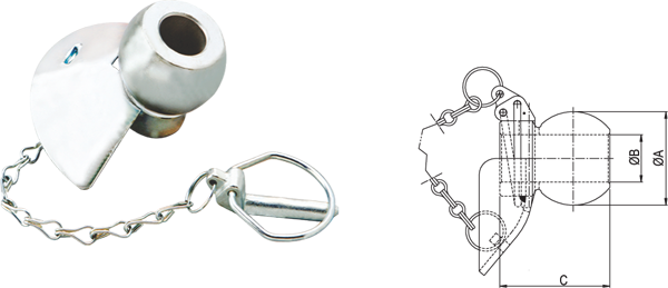 [KEXGCB5638] BOLA DE ENGANCHE RAPIDO CON CONO Y PASADOR 56X38mm