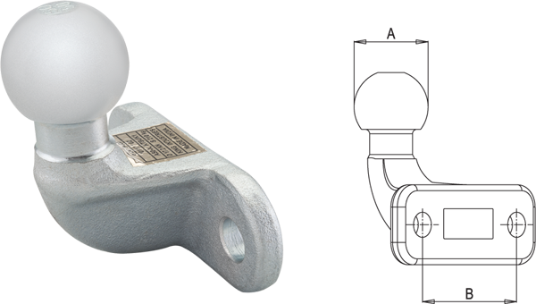 [KEXKTBUK-1] BOLA REMOLQUE FIJACION CON TORNILLOS Ø 50 mm (ECE)