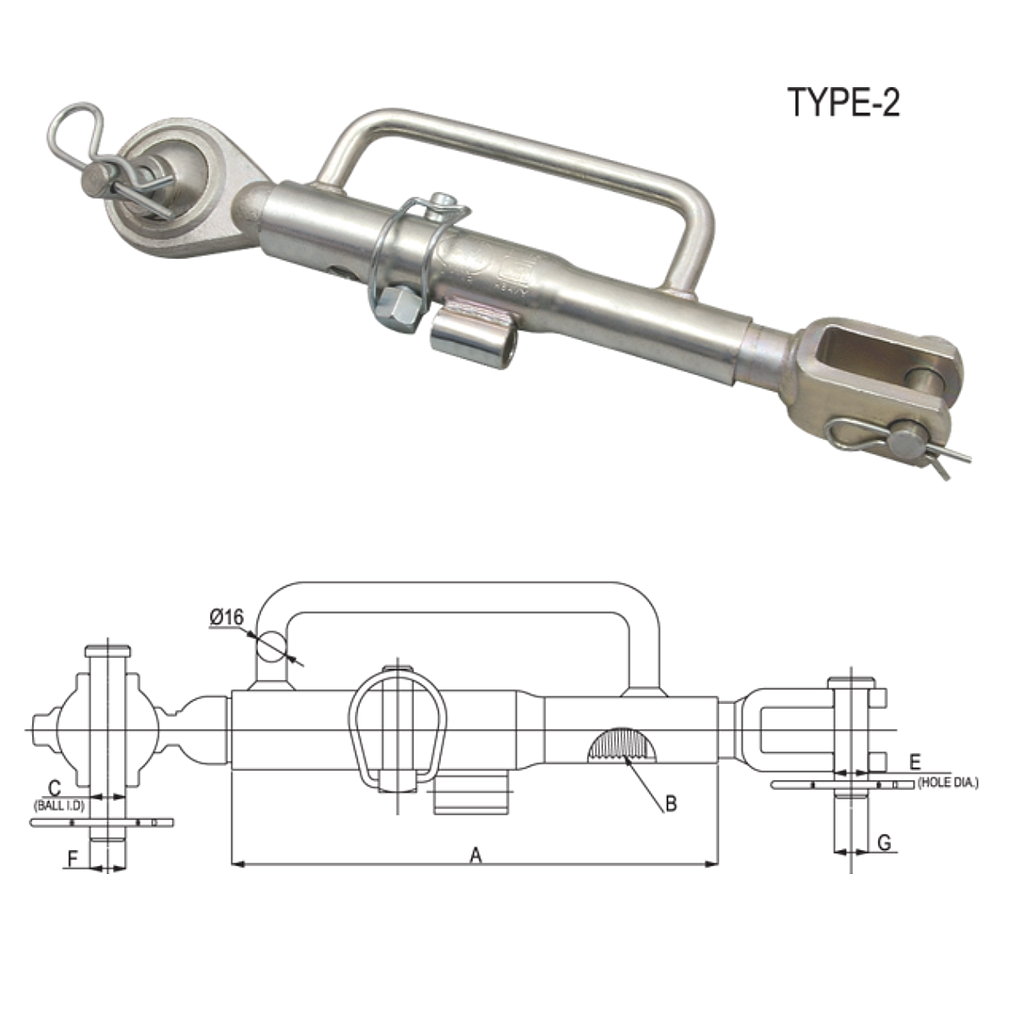 [KEXK-RMTE03M] BRAZO NIVELADOR AJUSTABLE ADAPTABLE A JOHN DEERE
