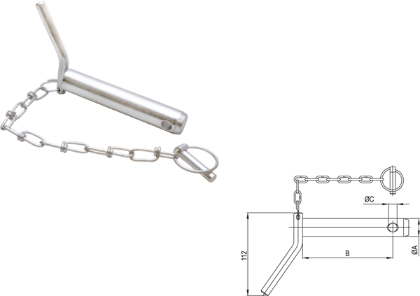 [KEXBHHP2025] BULON 22x135mm CON ASA Y PASADOR CON CADENA