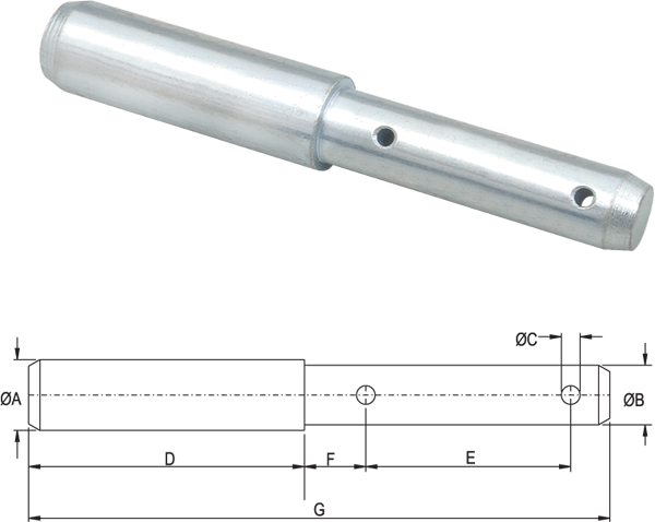BULON-PASADOR 2 MEDIDAS 28/22X180mm  DIP2825D
