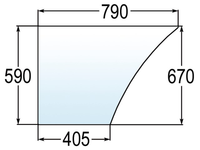 [GDC2606218] CRISTAL INFERIOR PUERTA IZQUIERDA PLANO (TINTADO) Adapt. a FORD / NEW HOLLAND