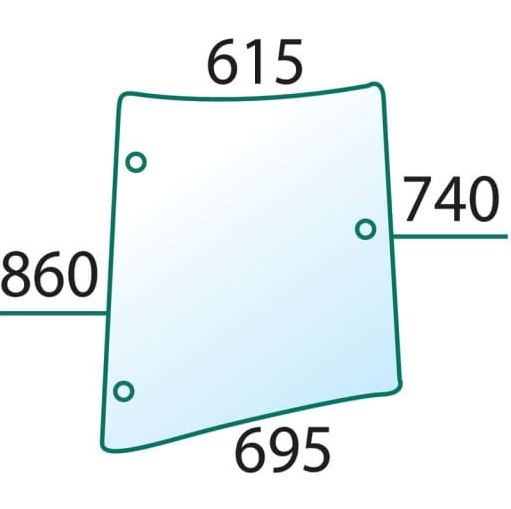 [GDC3808772] CRISTAL LATERAL DERECHO CURVO TINTADO ADAPT. A MASSEY FERGUSON S. 5400