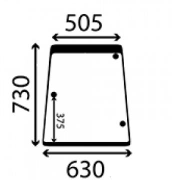 [GDC2705951] CRISTAL LATERAL IZQUIERDO NO TINTADO, PLANO Adaptable a JOHN DEERE Serie 50