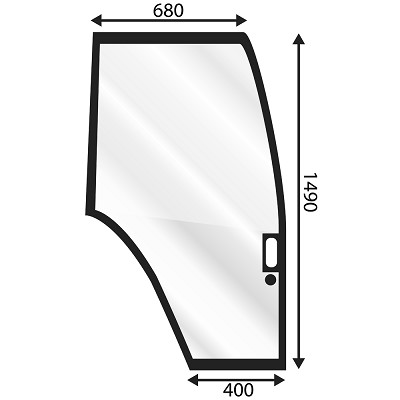 [GDC2605975] CRISTAL PUERTA DERECHA ABOMBADO TINTADO Adapt a FORD/NEW HOLLAND