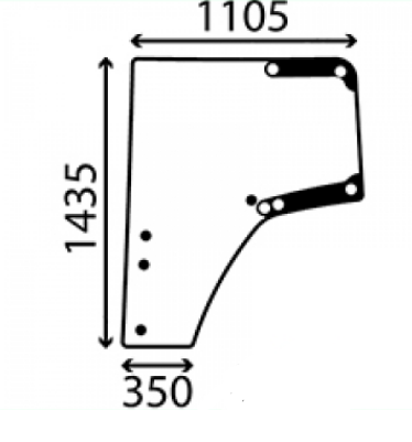 [GDC2710465] CRISTAL PUERTA IZQUIERDA Adaptable a JOHN DEERE Series 6030/7030