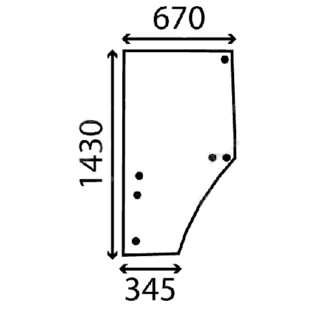 [GDC2705272] CRISTAL PUERTA IZQUIERDA TINTADO - ABOMBADO ADAPT. A JOHN DEERE S. 6000/7000