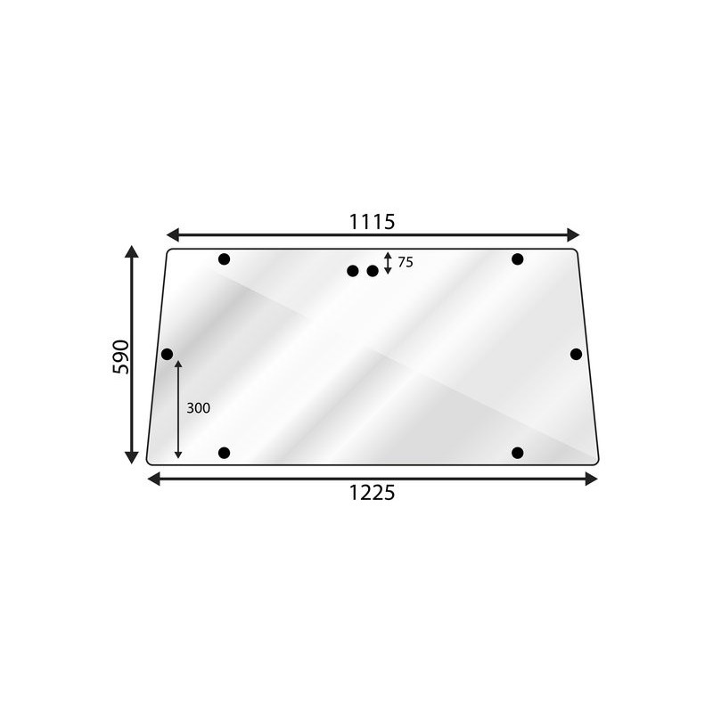 [GDC3804034] CRISTAL TRASERO PLANO - NO TINTADO Adaptable a MASSEY FERGUSON Serie 300