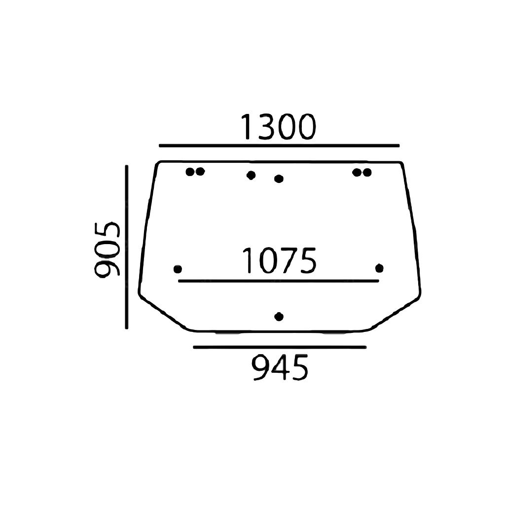[GDC2609387] CRISTAL TRASERO PLANO - TINTADO Adapt. a CASE / FORD / NEW HOLLAND