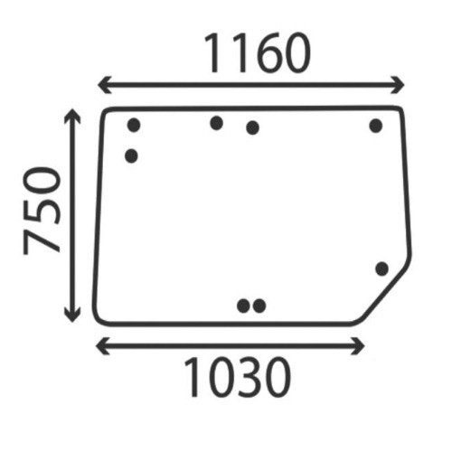 [GDC3606371] CRISTAL TRASERO PLANO NO TINTADO CON SOPORTE Adapt. a CLAAS - RENAULT / JOHN DEERE