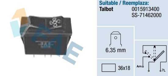 [FAE62410] Interruptor calefacción 2 velocidades FAE 62410 Land Rover / Talbot