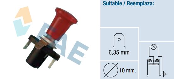 [FAE65770] Interruptor de tirón iluminado rojo FAE 65770