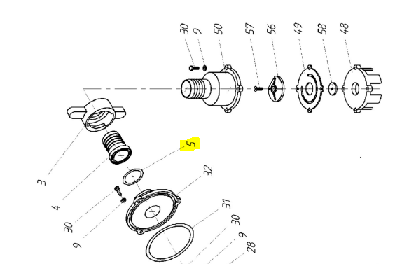 [HRT04H1000005] Junta bomba centrífuga Hertell H-1000 (N.5)