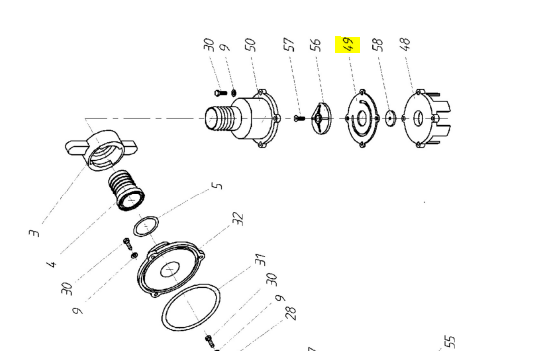 [HRT04H1000049] Junta tajadera bomba centrífuga Hertell H-1000 (N.49)