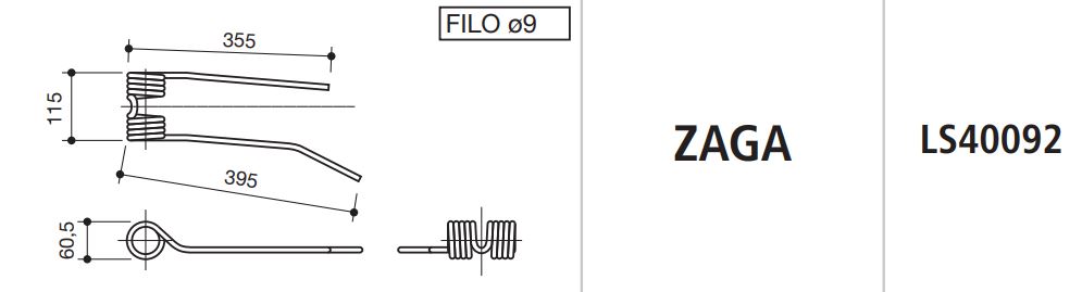[SPILS40092] MUELLE RASTRILLO ZAGA ESTRECHO IZQUIERDO LS40092