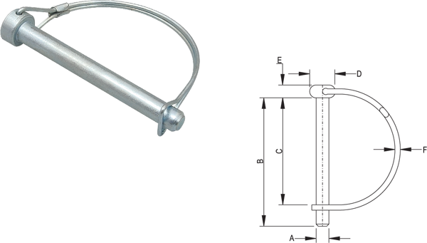 PASADOR SEGURIDAD 12X70mm CON MUELLE LATERAL