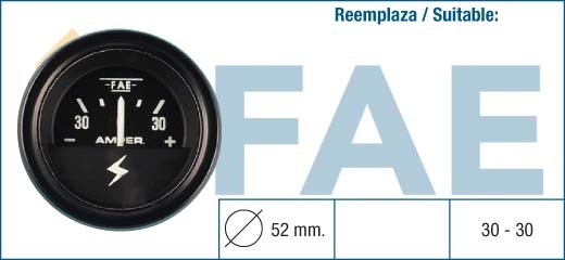 [FAE99590] Reloj amperímetro 30-30 FAE 99590
