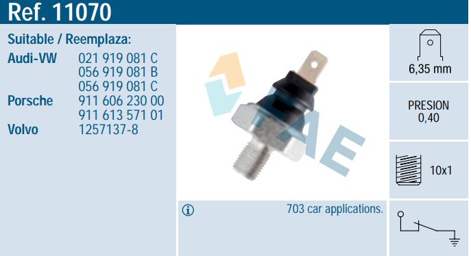 [FAE11070] Sensor presión aceite FAE 11070