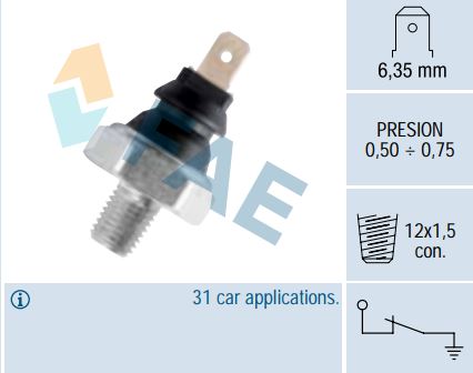 [FAE11430] Sensor presión aceite FAE 11430
