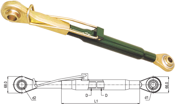 [KEXKTLJD12M] TERCER PUNTO ADAPTABLE A JOHN DEERE 535-825 mm CAT. 1-2