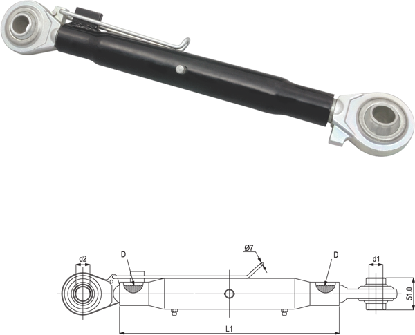 TERCER PUNTO CAT. 2-2 600-890 mm. CON SEGURO